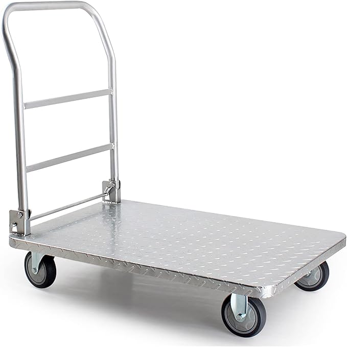 150KG 300KG Folding Platform Truck Cart Steel Push Dolly Swivel Wheels