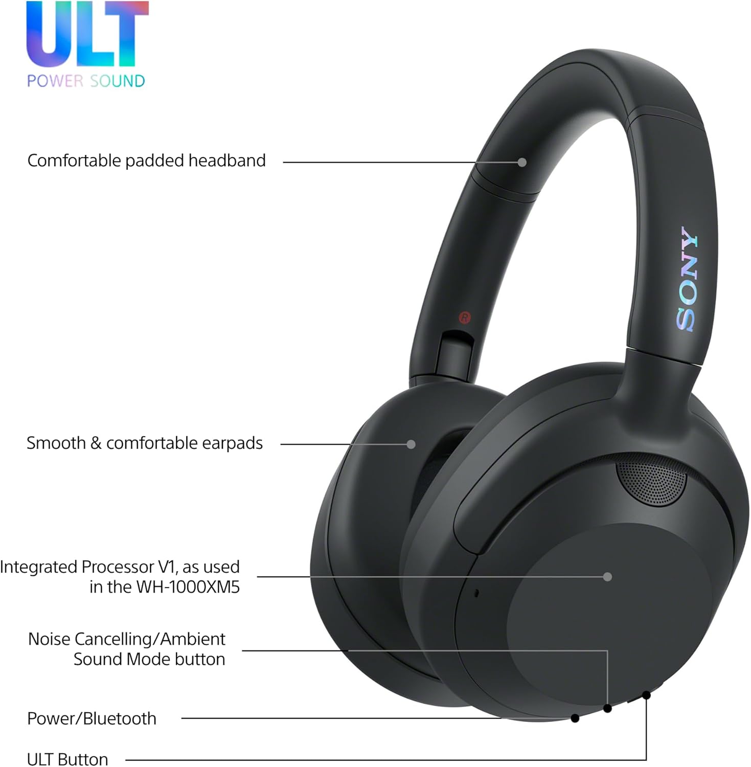 Wireless ANC Over Ear Headphones Deep Bass 30H Battery Bluetooth