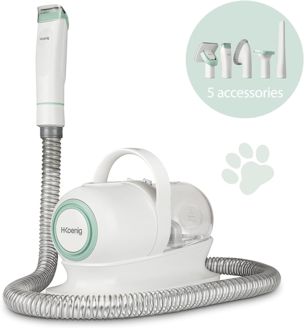 Dog Cat Grooming Vacuum Kit 1L 9 Tool Clippers 3 Speed White