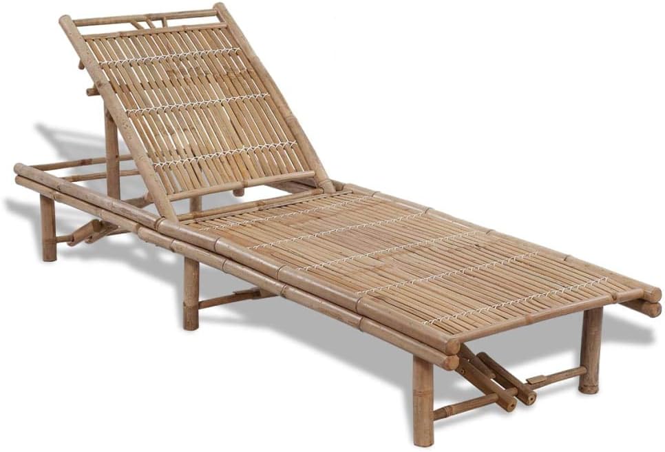 Bamboo Sun Lounger 3 Position Adjustable Recliner