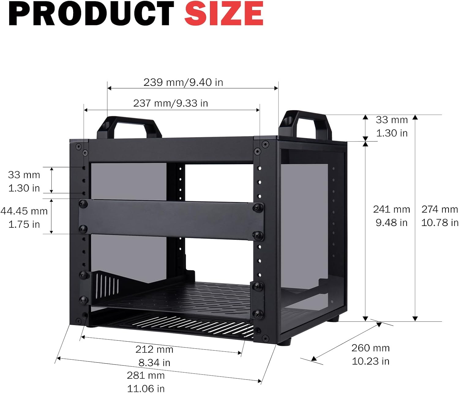 10 Inch 4U Mini Server Rack Cabinet 260mm Desktop NAS AV Rack