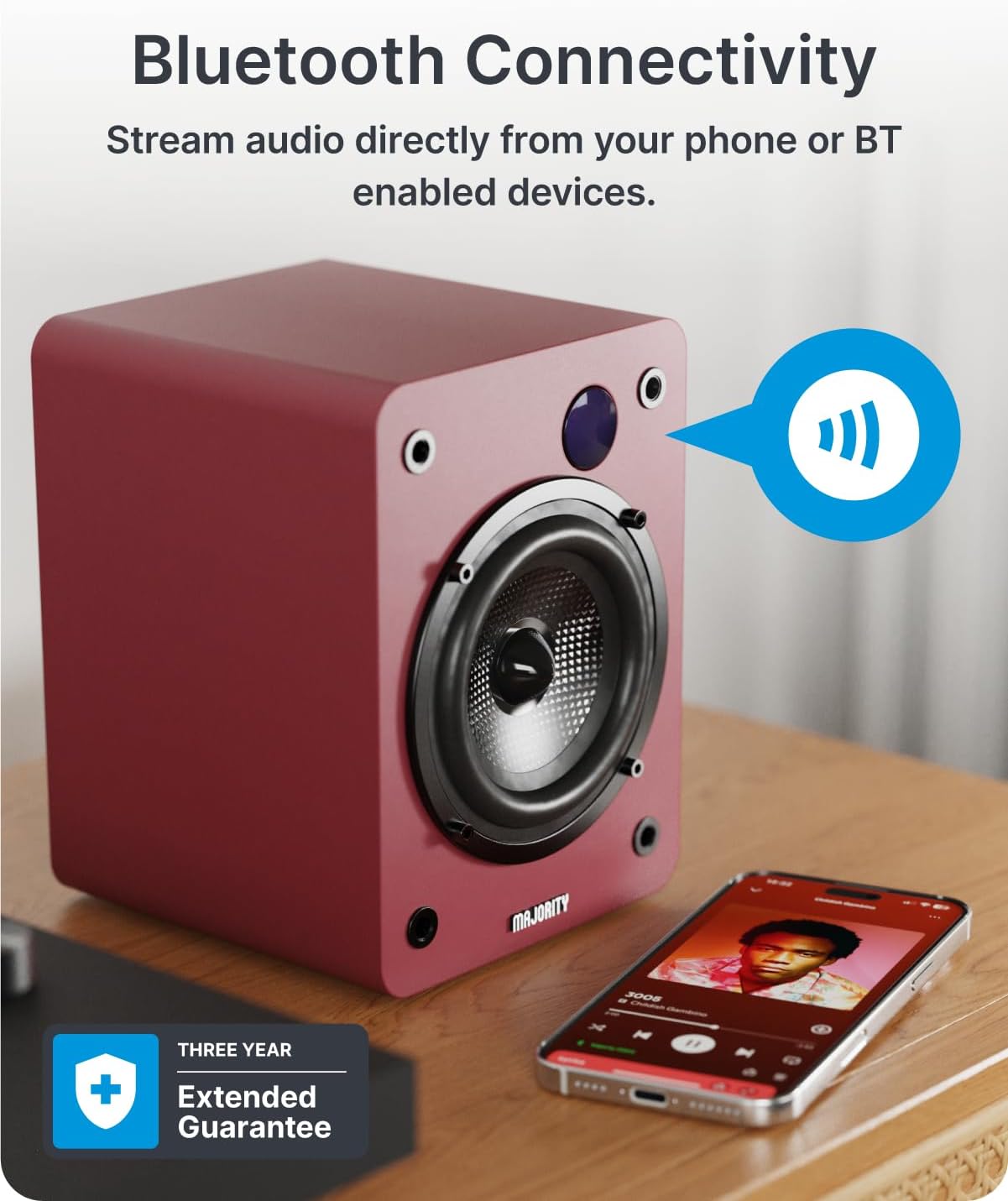 Bluetooth Bookshelf Speakers 60W HiFi HDMI ARC Optical USB