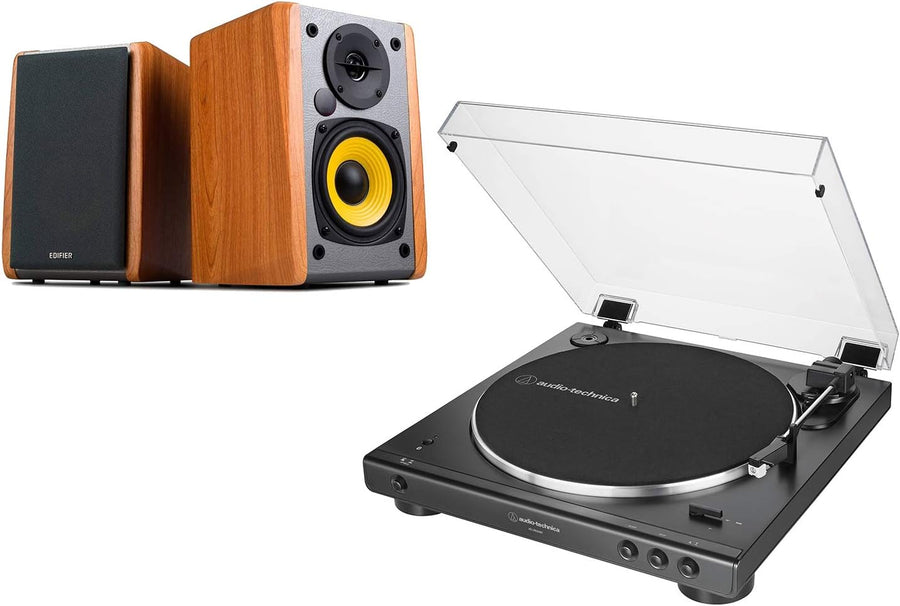 Bluetooth Turntable With Maple Active Speakers Automatic