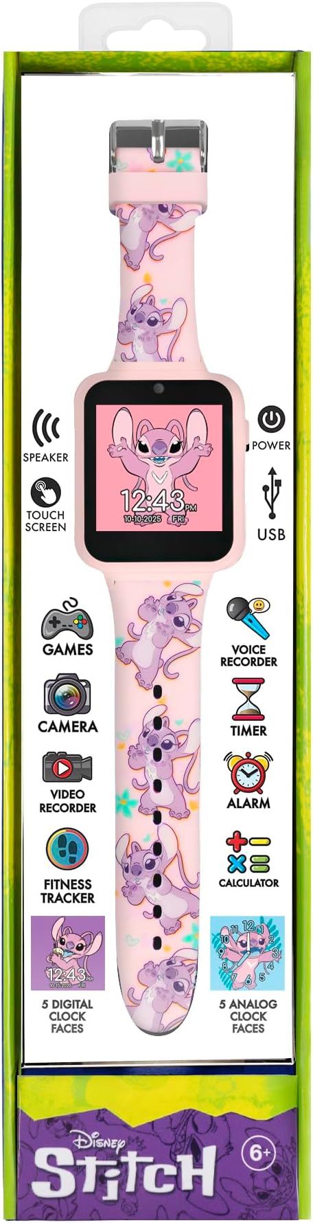 Kids Pink Smart Watch Camera Games Fitness Tracker