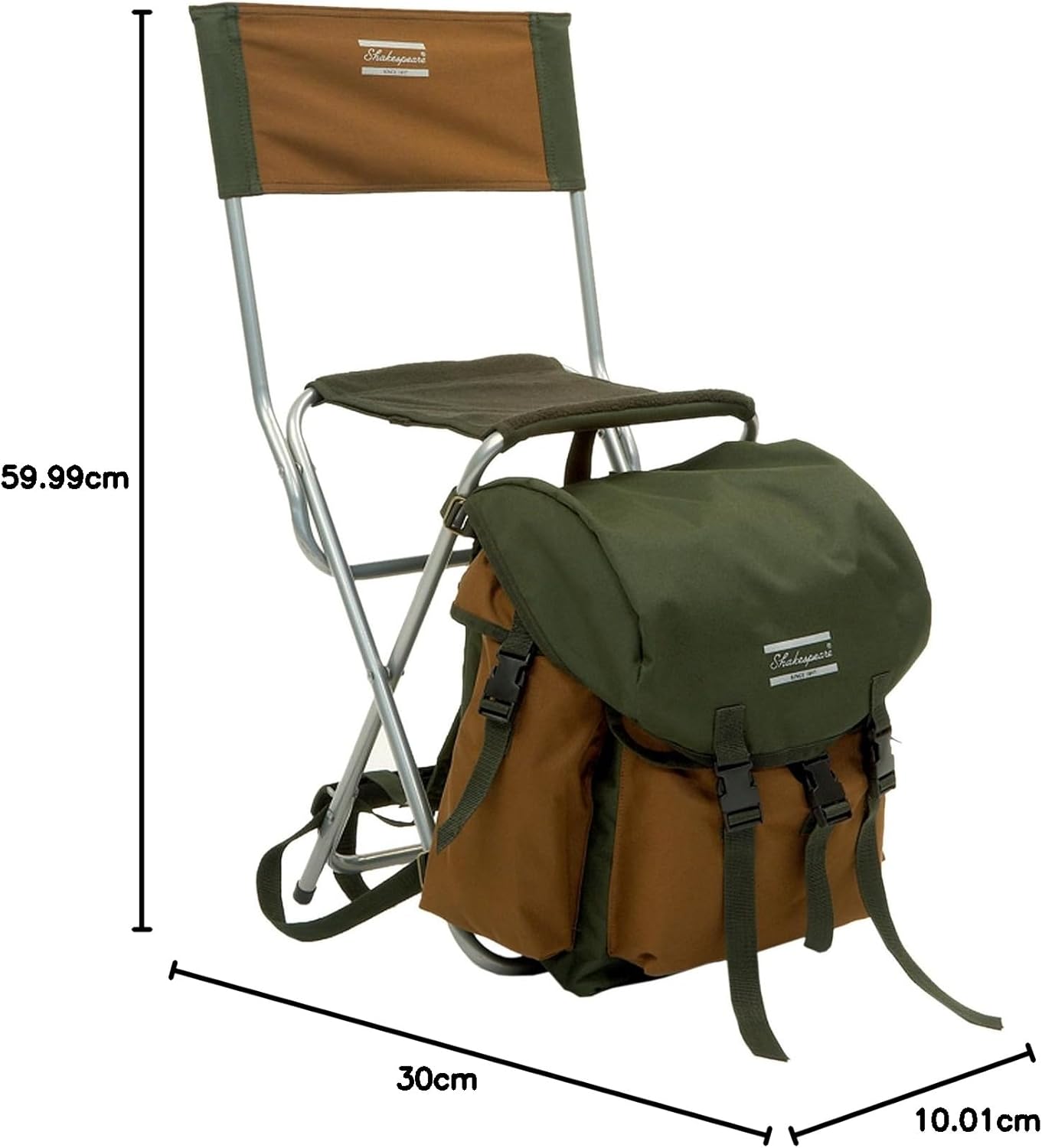 Folding Fishing Chair with Rucksack Storage Green