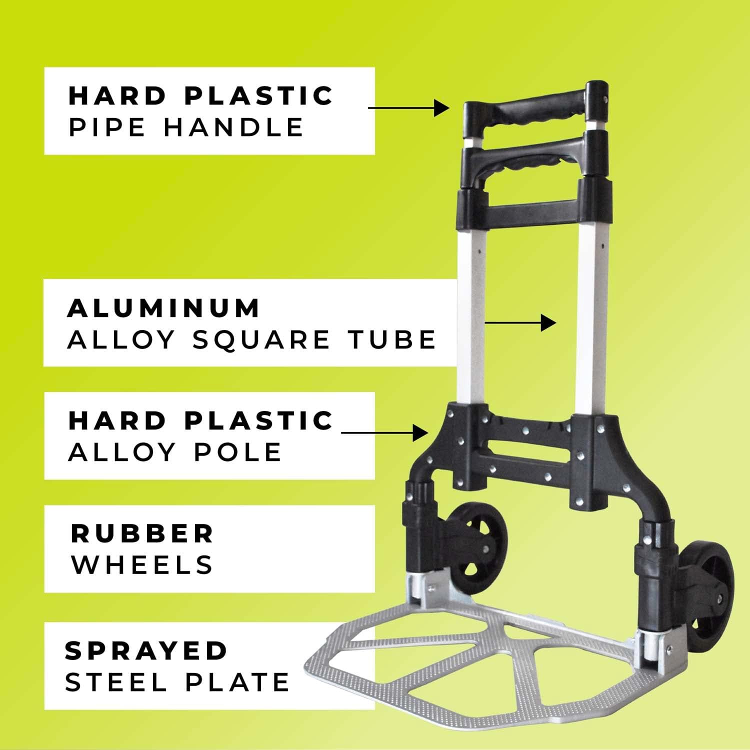 Heavy Duty Folding Hand Truck Trolley 80KG Aluminium