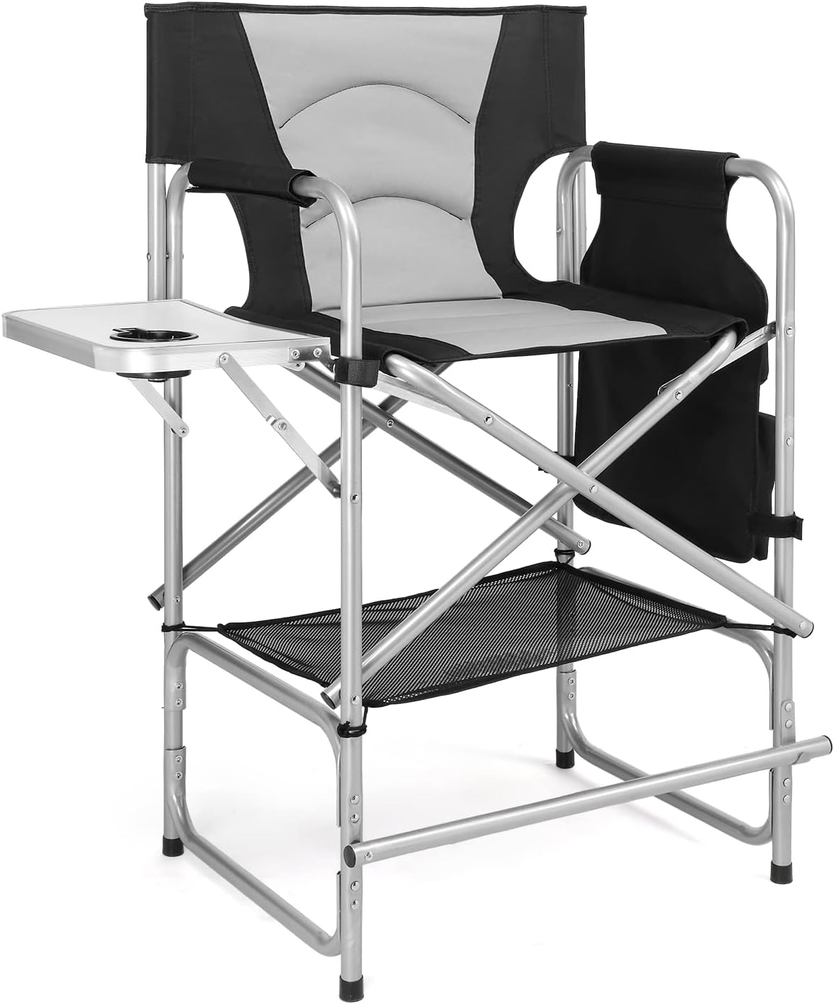 Directors Chair Folding Makeup Chair Side Table Storage