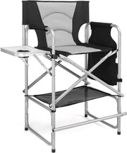 Directors Chair Folding Makeup Chair Side Table Storage