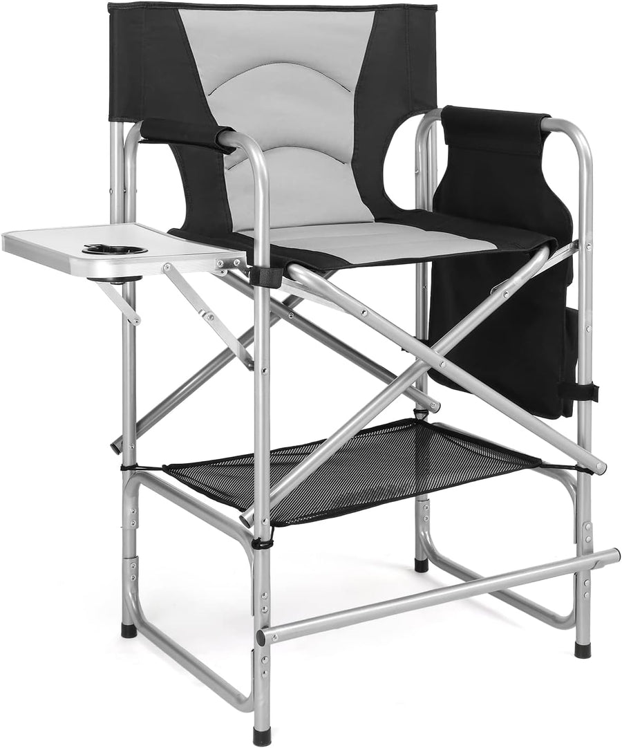 Directors Chair Folding Makeup Chair Side Table Storage