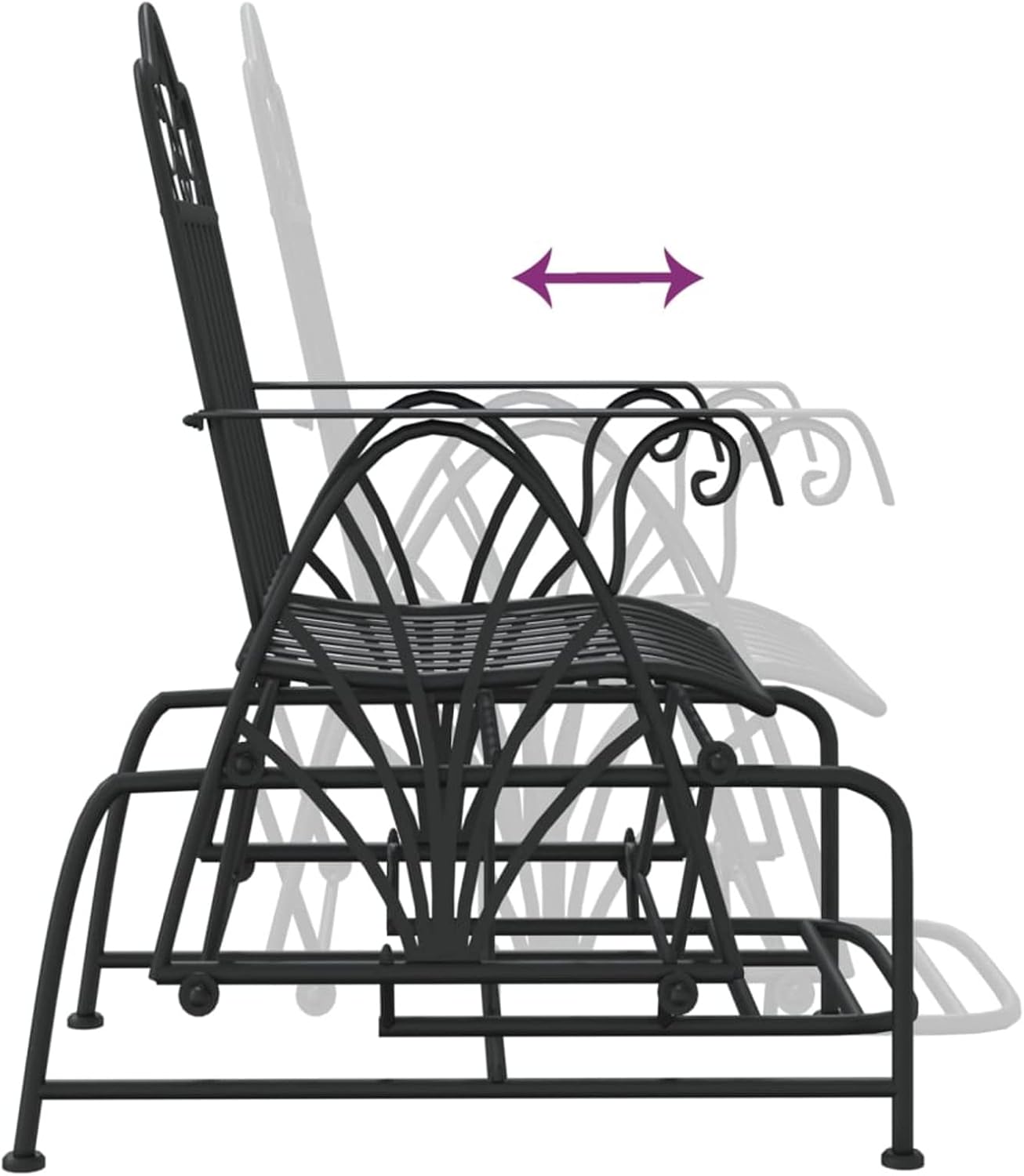 Steel Garden Glider Bench Rocking Patio Chair Outdoor Seat
