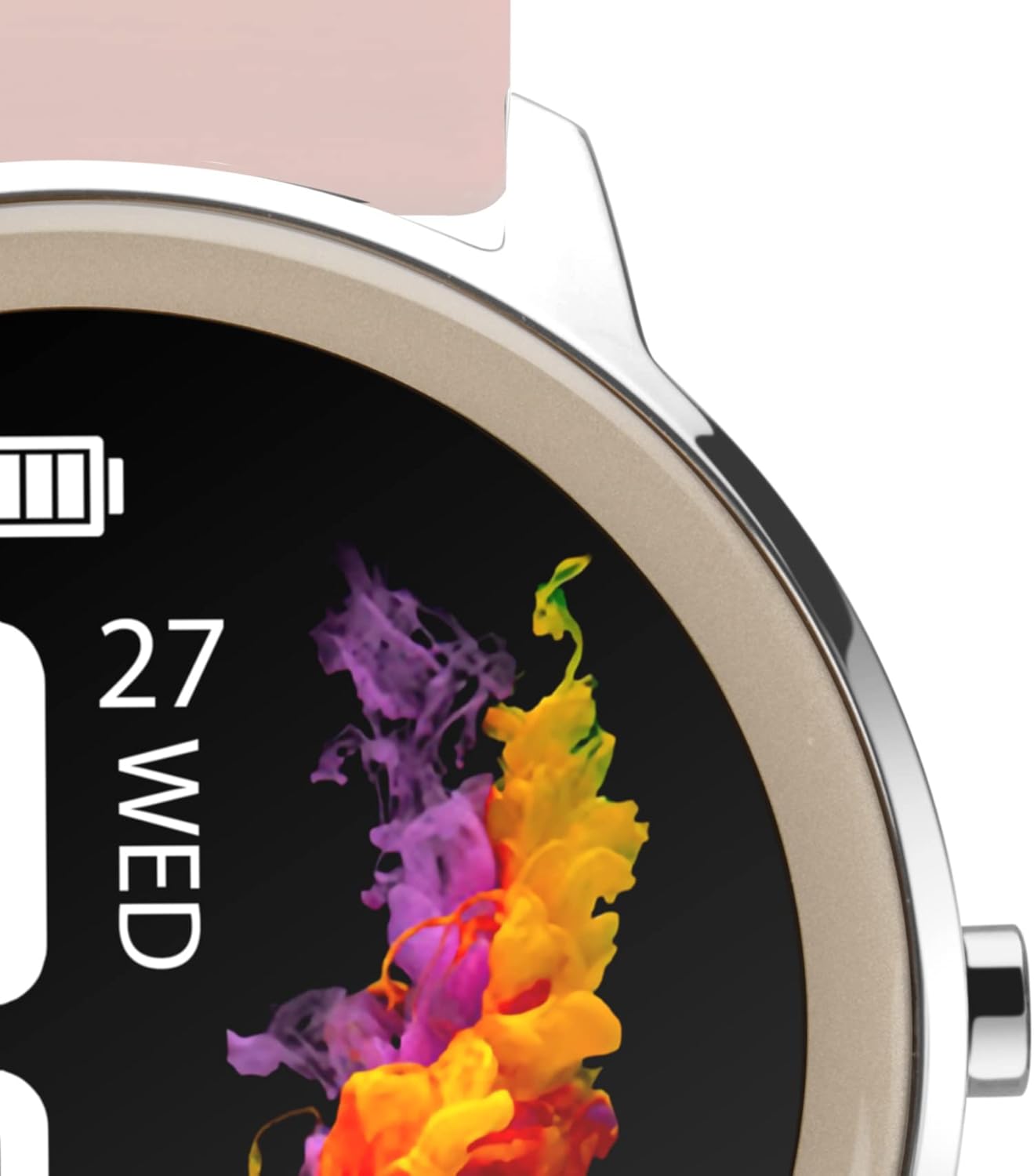 Womens 42mm Silicone Strap Smart Watch Fitness