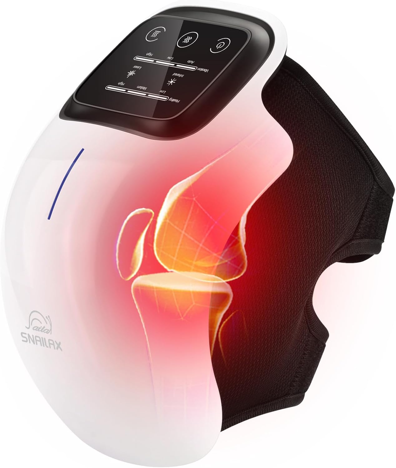 Cordless Knee Massager with Heat Vibration Brace Pain Relief