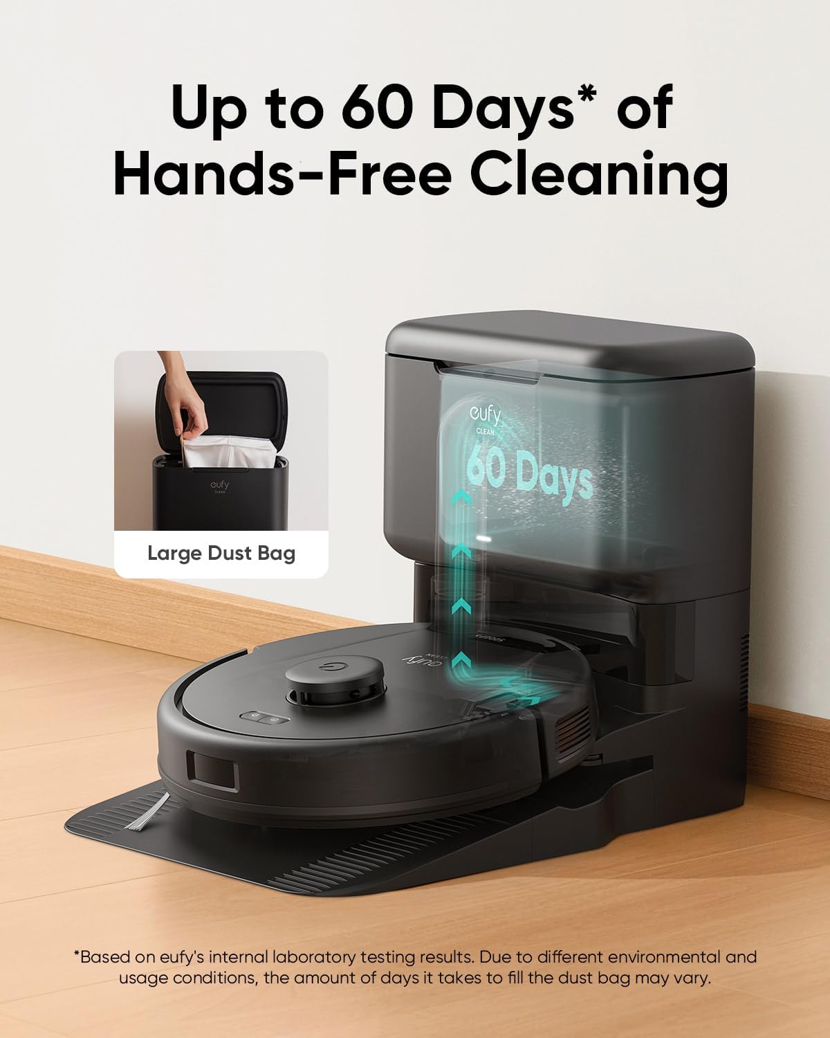 Robot Vacuum Mop Self Empty 5000Pa LiDAR Mapping 60 Day Clean