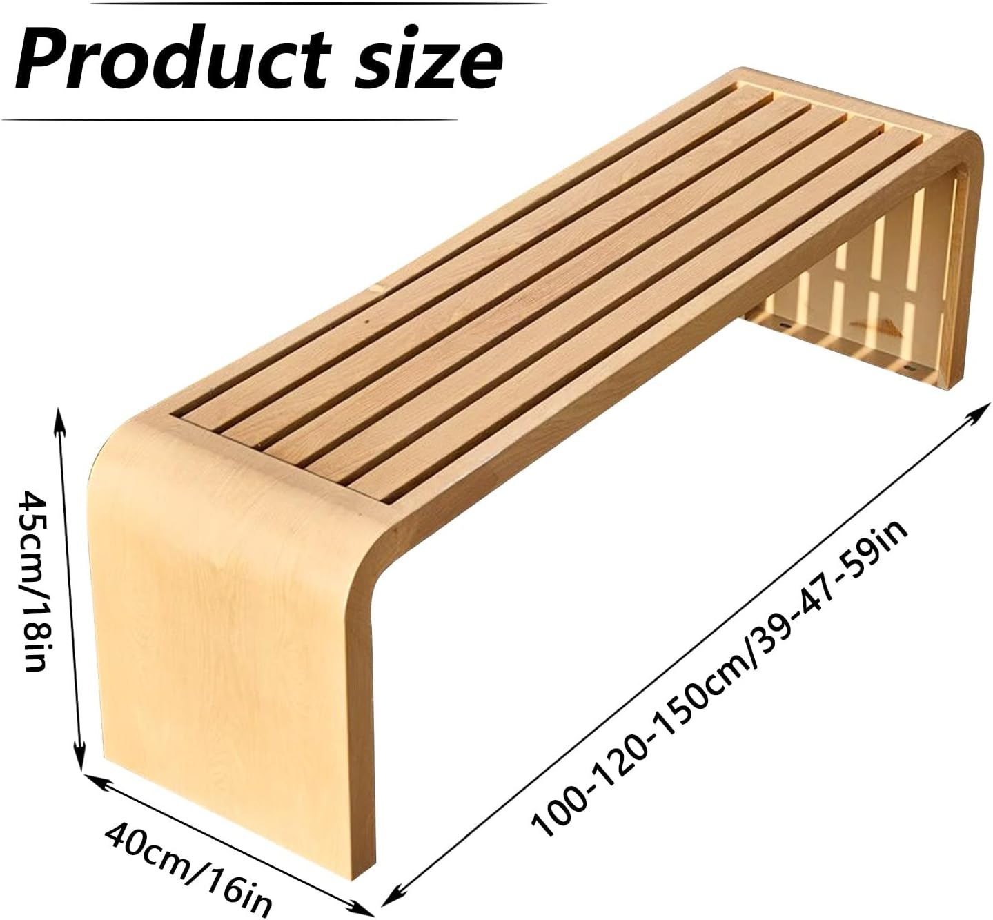 Weatherproof Garden Bench Backless Outdoor Patio Seat Steel Frame 100cm