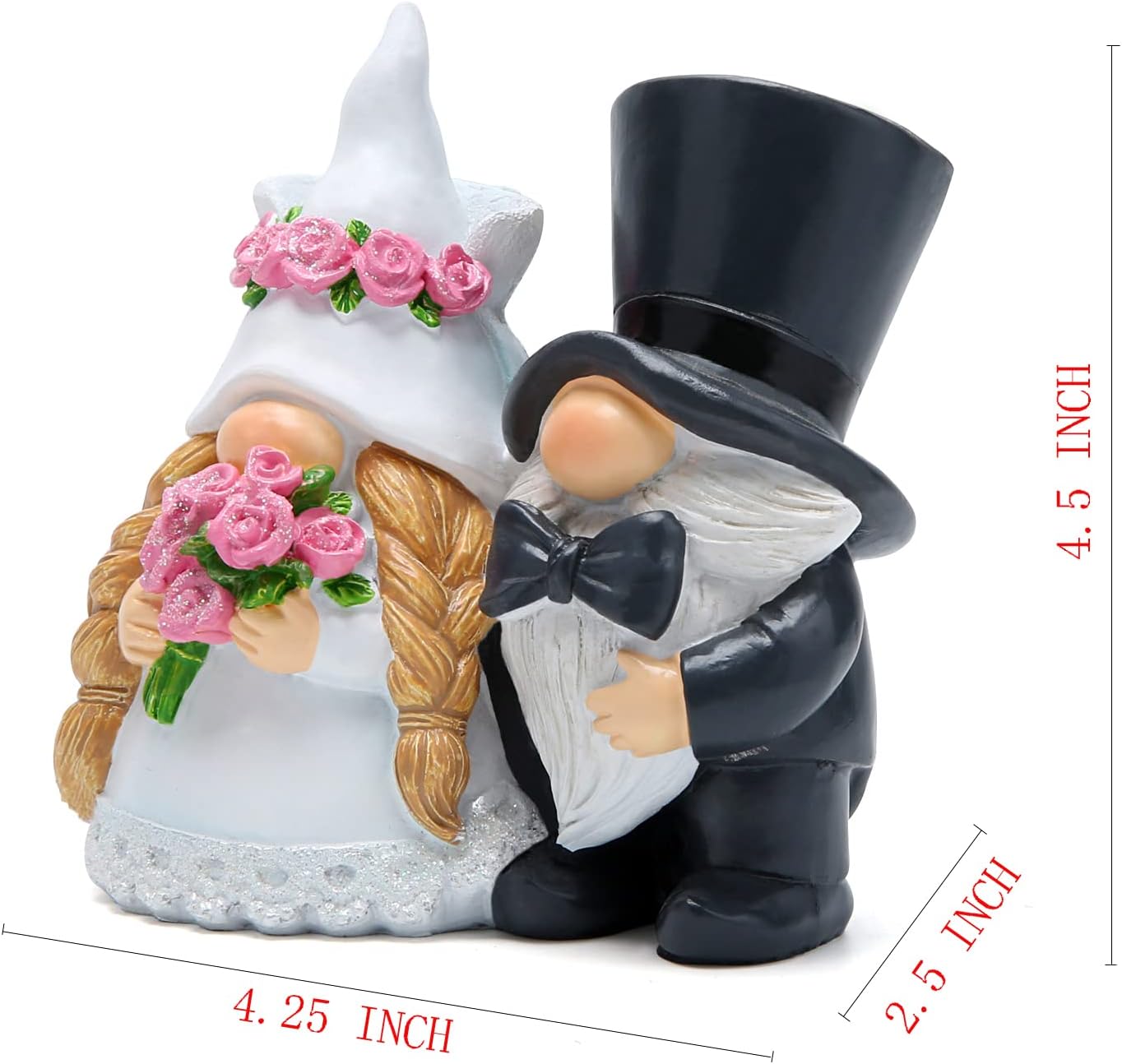 Valentines Wedding Gnome Couple Resin Romantic Decor Gift