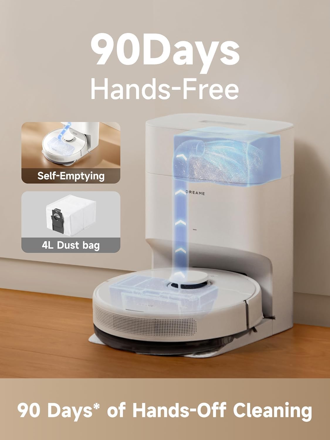 Robot Vacuum Mop 6000Pa Self Empty LiDAR Mapping 90 Day Clean