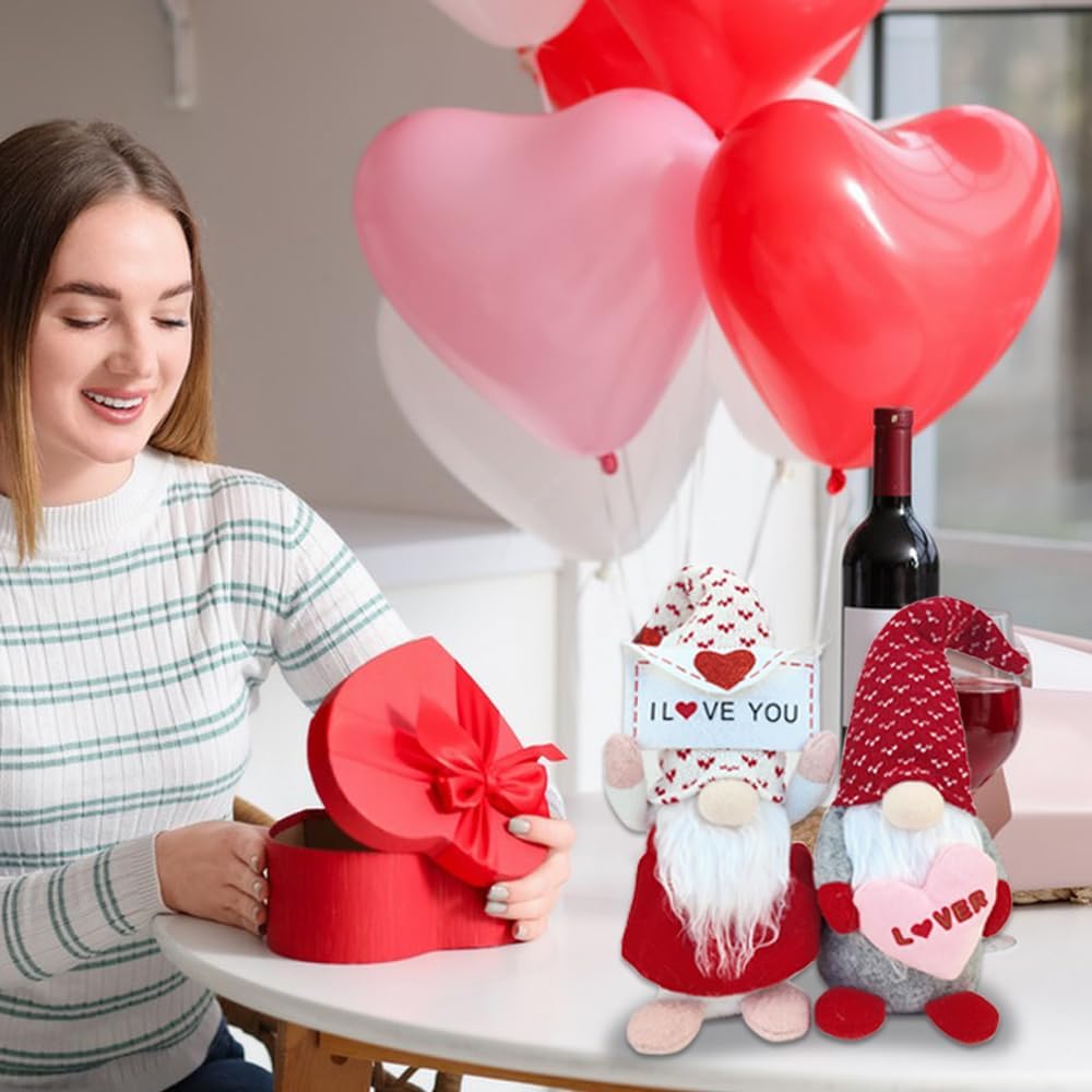 Valentines Gnome Set Plush Love Gonk Dolls Gift for Her Decor