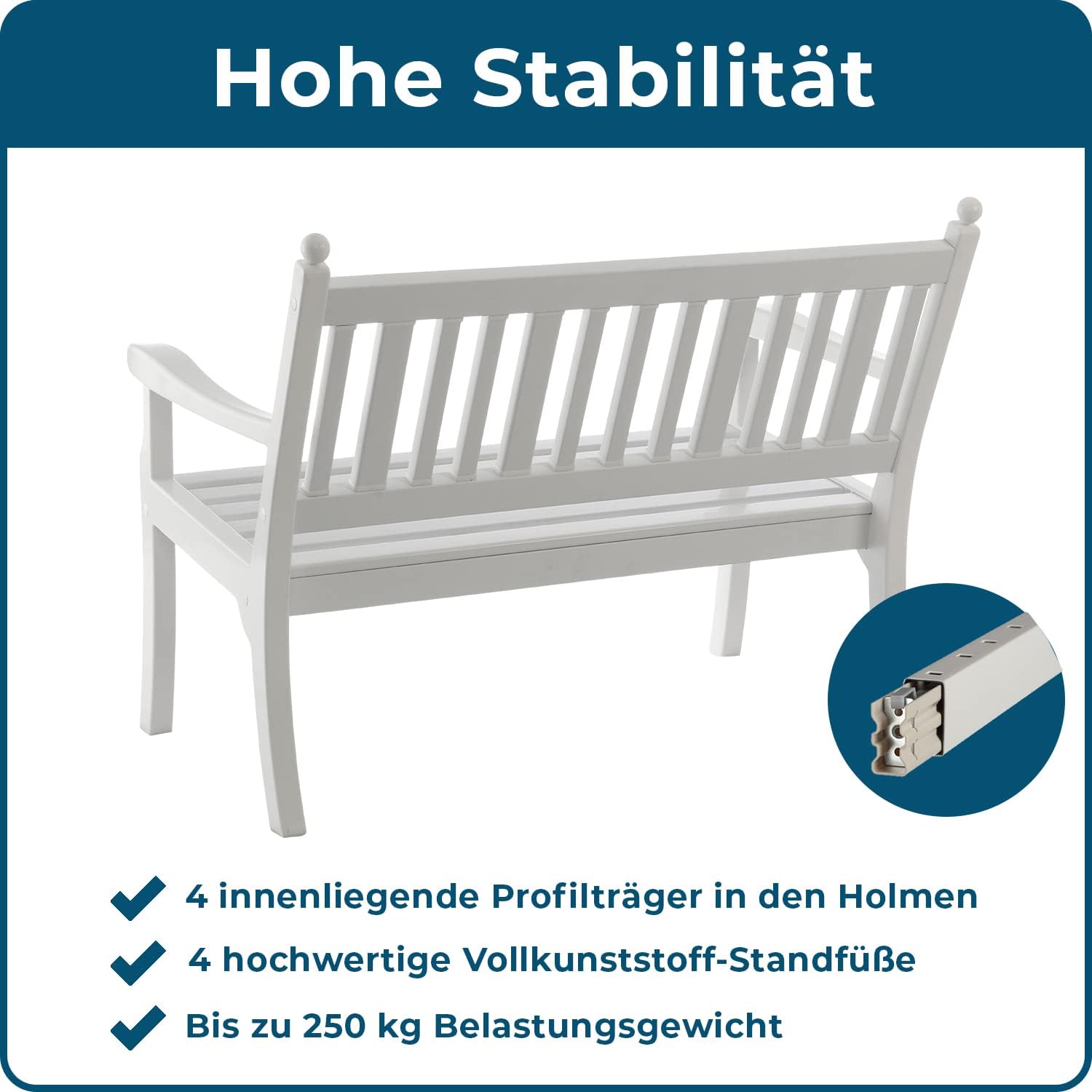 2 Seater Plastic Garden Bench Weatherproof Outdoor Patio Seat