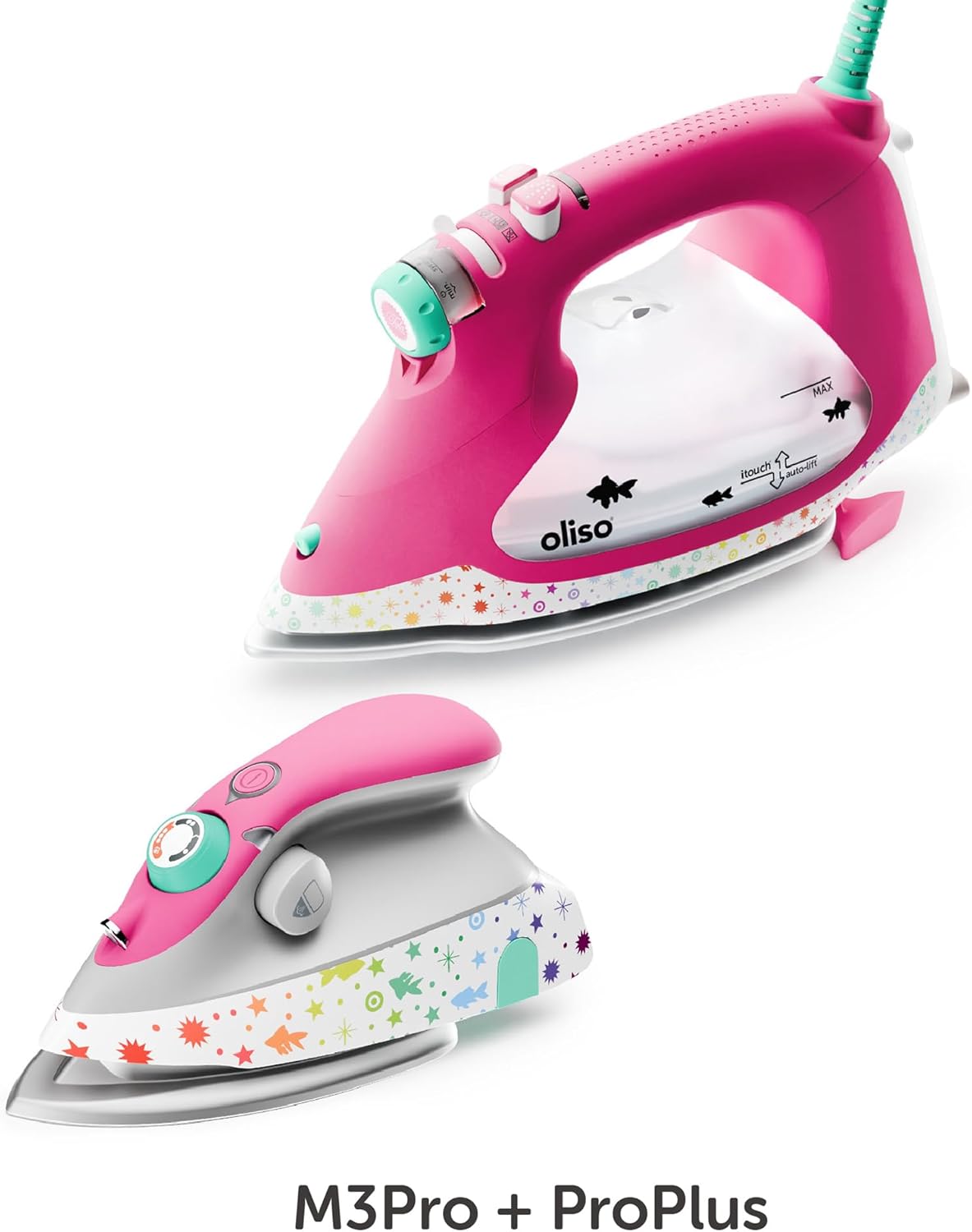 2400W Smart Steam Iron Diamond Ceramic Soleplate Auto Lift
