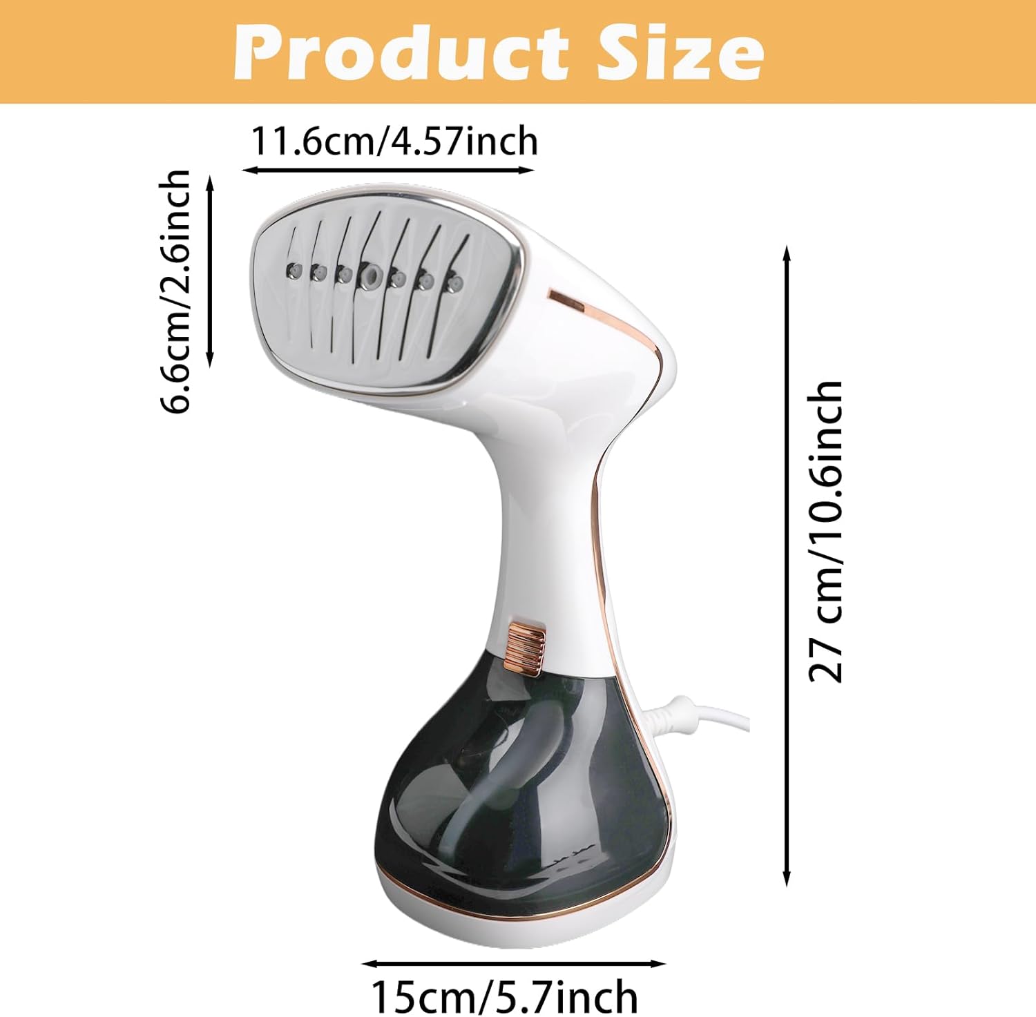 Handheld Clothes Steamer 1700W Fast Heat 320ml Tank 3 Modes