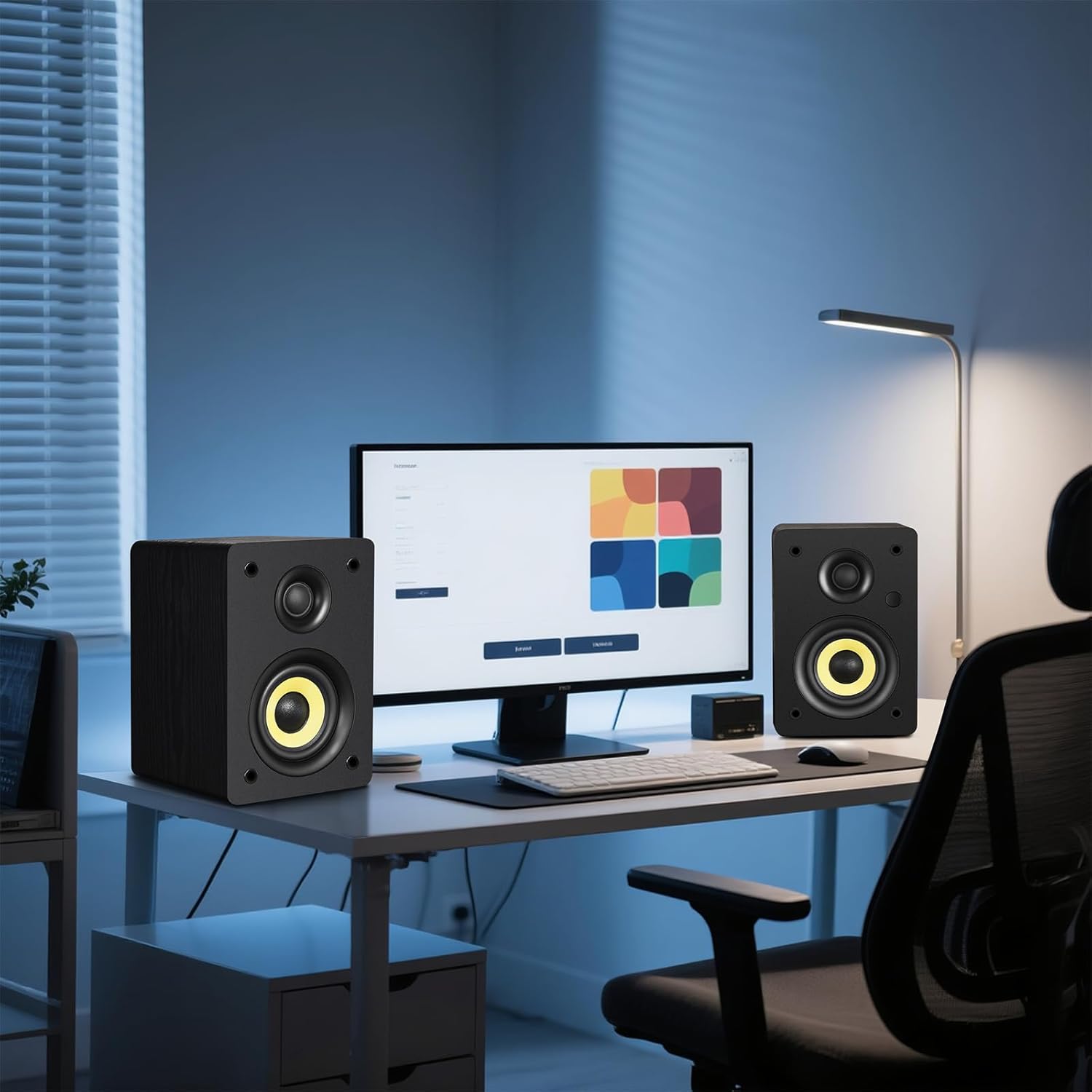 Active Bookshelf Speakers 80W Bluetooth 5.4 Studio Monitor USB DAC TRS