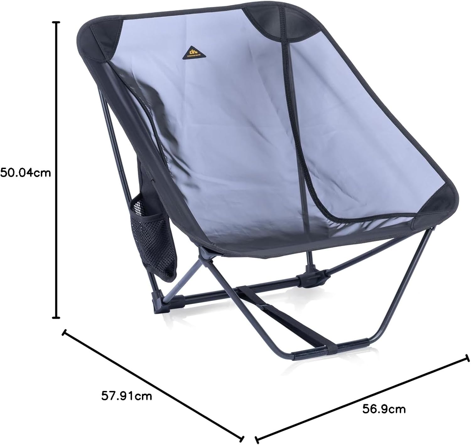 Ultralight Low Mesh Camping Chair with Carry Bag Black