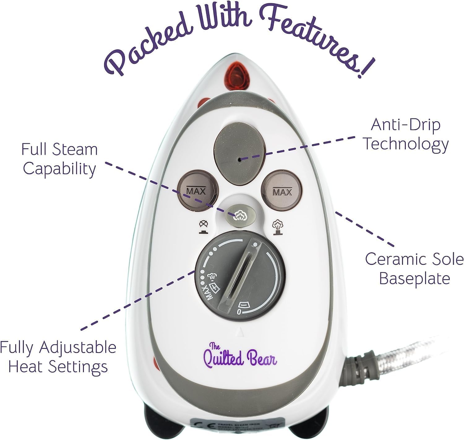 Mini Travel Steam Iron Kit Ceramic Soleplate Case Mat Rest