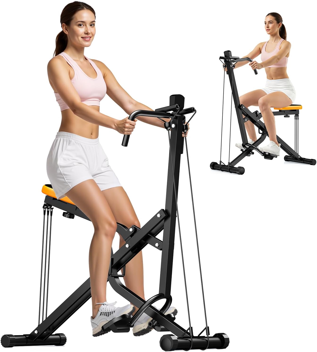 Foldable Squat Row Machine with LCD Monitor Full Body Trainer