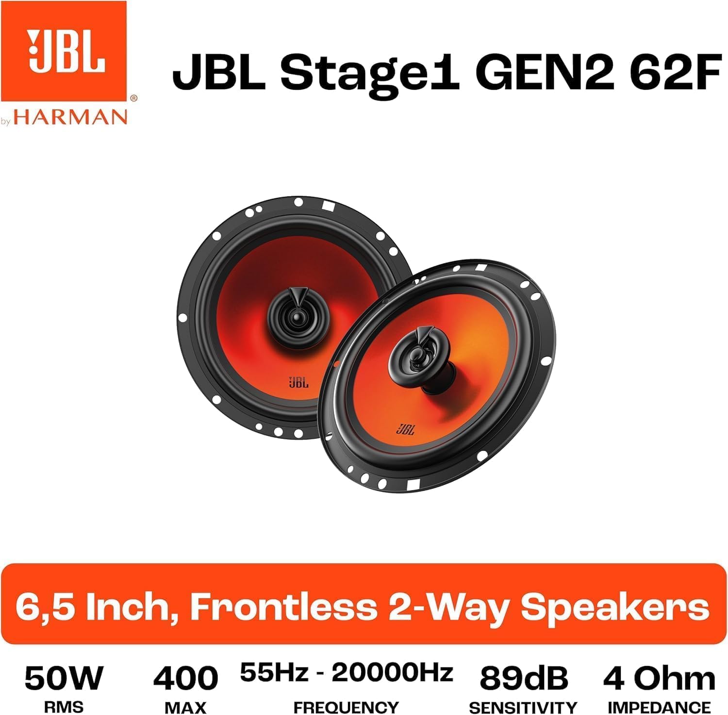 6.5 Inch Car Speakers 220W 2 Way Coaxial OEM Replacement Pair