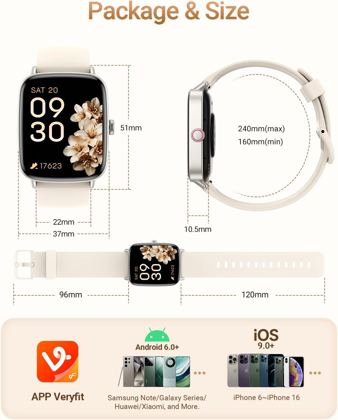 Unisex Smart Watch Bluetooth Call 1.85 Fitness Tracker