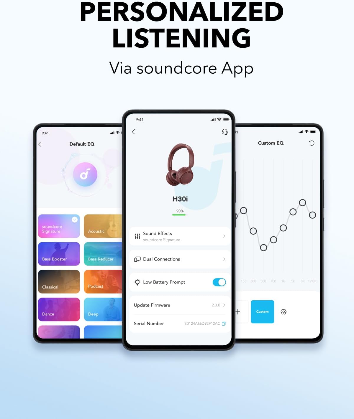 Wireless On Ear Bluetooth Headphones Pure Bass 70H Playtime Foldable Red