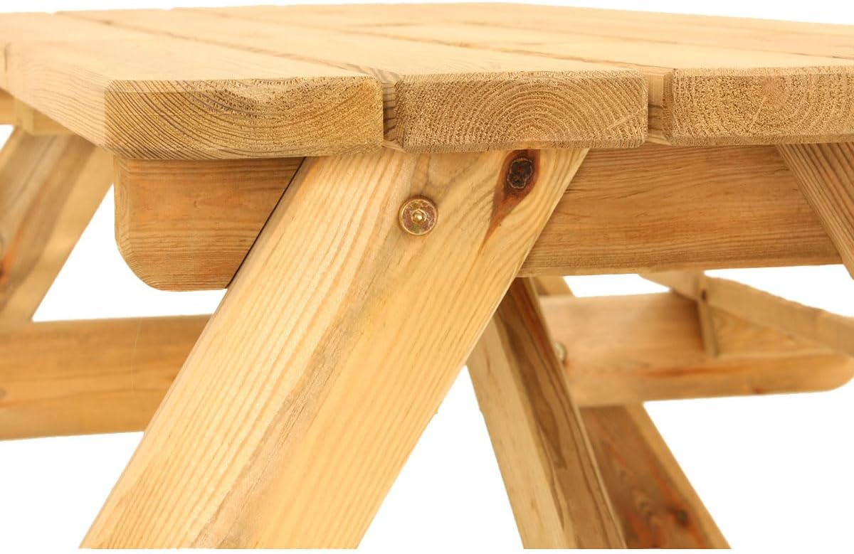 6 Seater Wooden Picnic Table 140cm A Frame Garden Bench