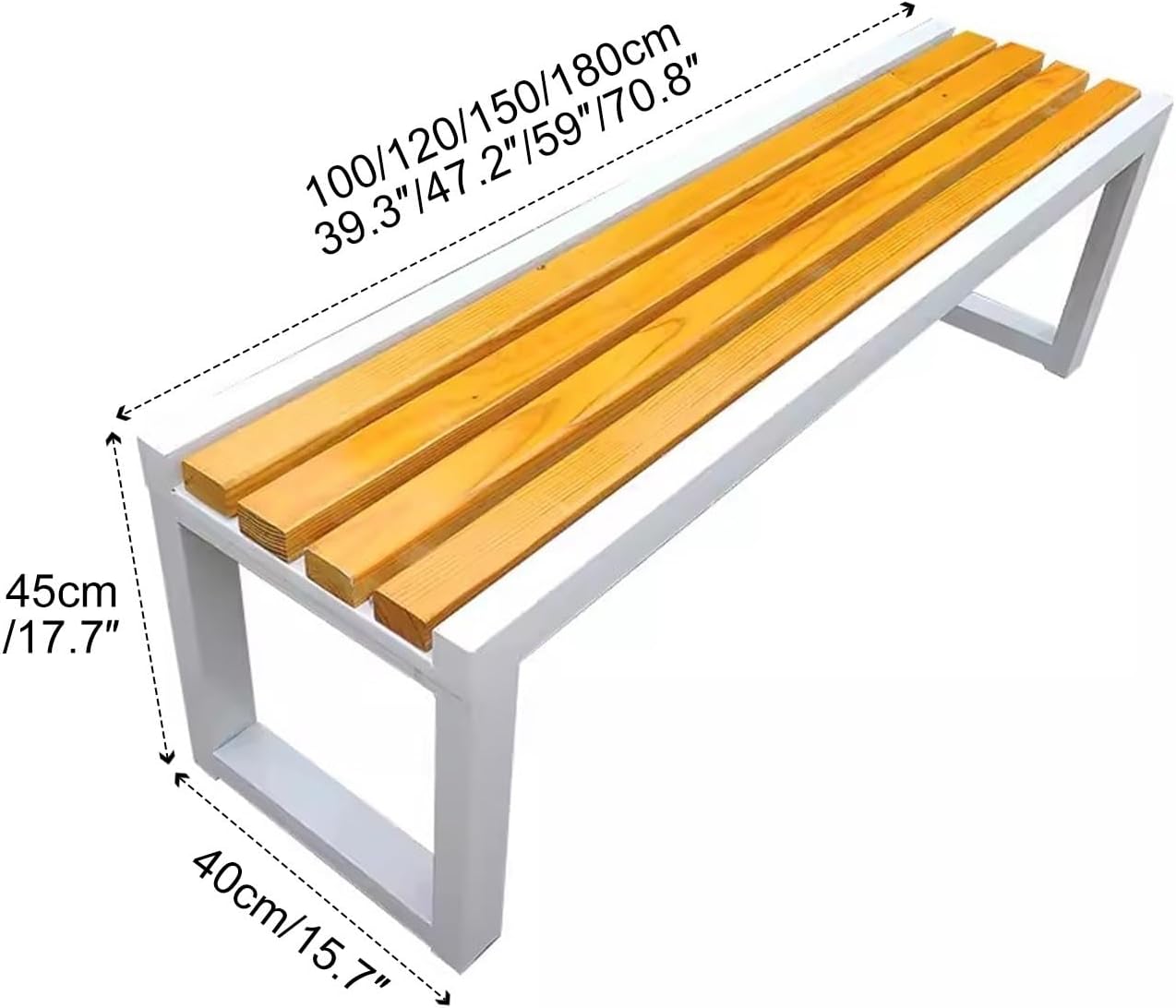 Outdoor Wooden Garden Bench Backless Patio Porch Seat 100cm