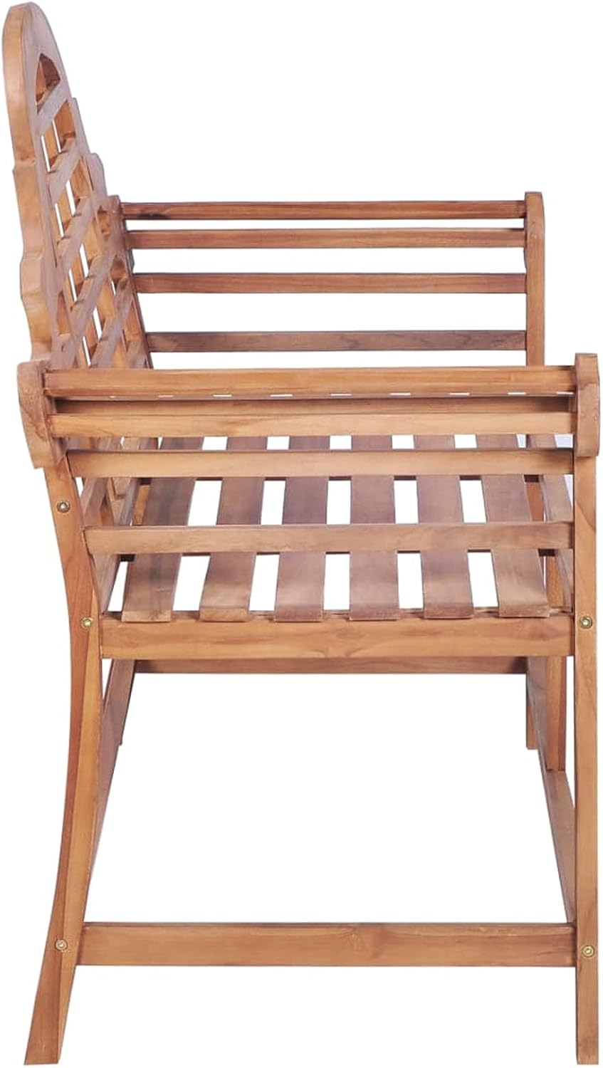 Teak Wood Garden Bench 127cm Outdoor Patio Seat Weatherproof