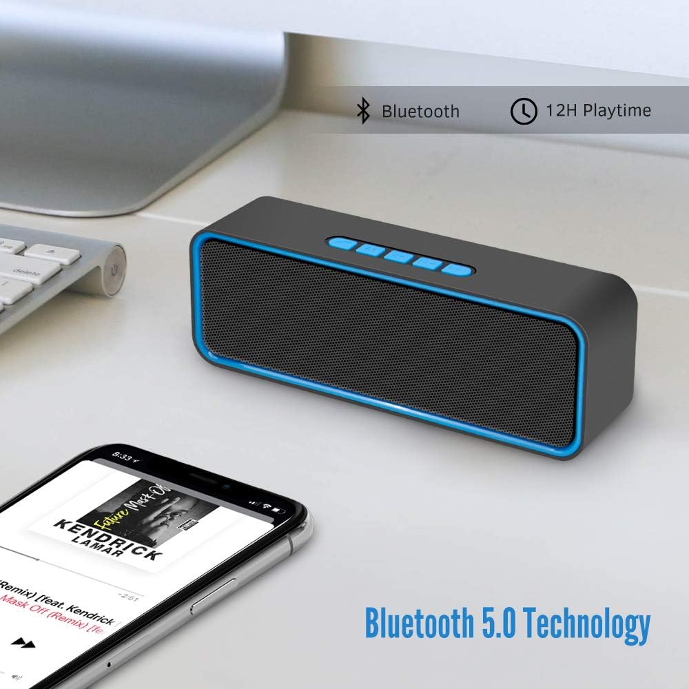 Portable Bluetooth Speaker 15W Stereo Bass 12H Battery