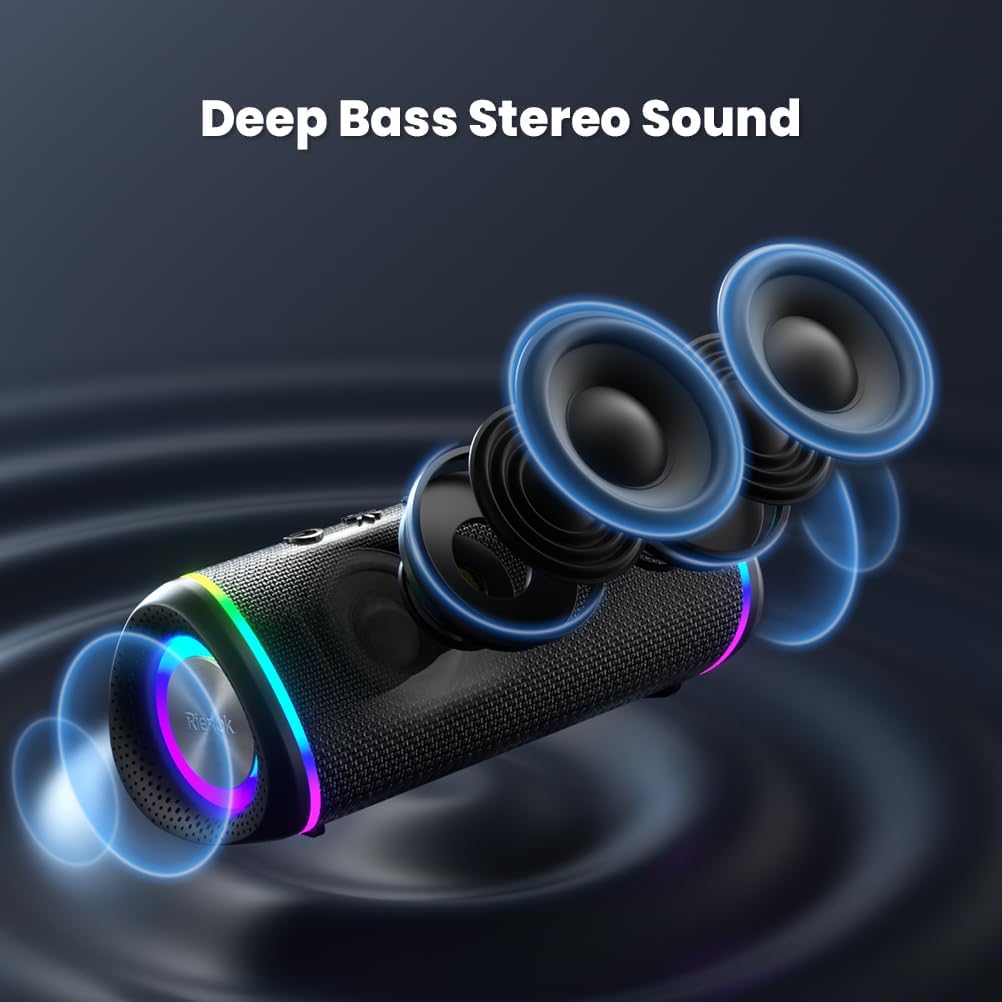Portable Bluetooth Speaker 30W Bass RGB Lights Waterproof