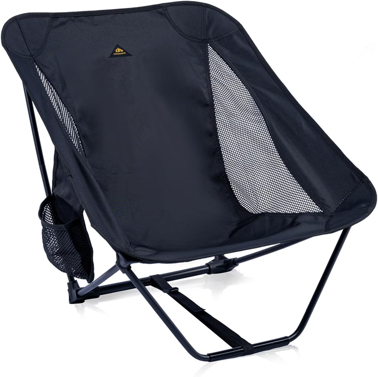 Black Ultralight Low Camping Chair Compact Folding Seat