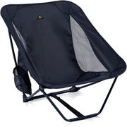 Black Ultralight Low Camping Chair Compact Folding Seat
