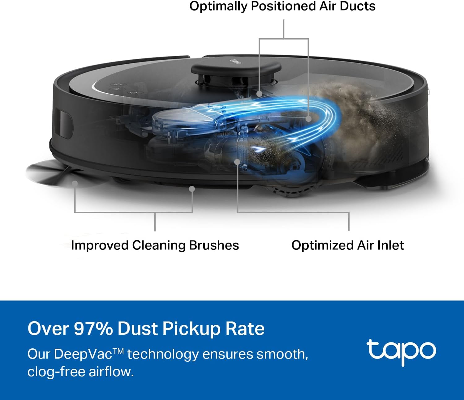 Robot Vacuum Mop 5300Pa LiDAR Mapping Smart App Control Pet Hair