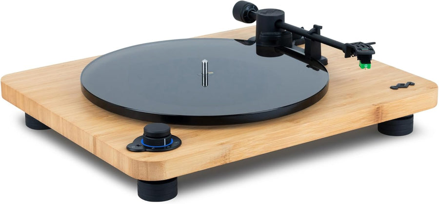 Bamboo Bluetooth Turntable Glass Platter 2 Speed
