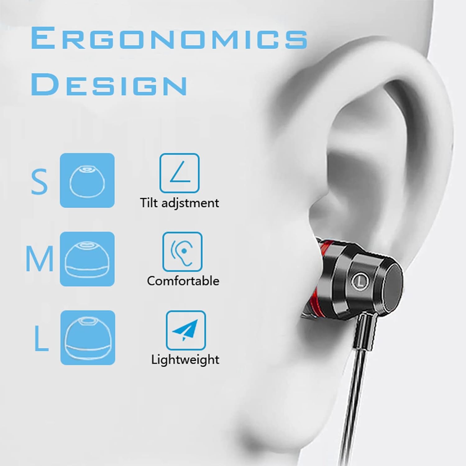 3 Pack Wired In Ear Earphones With Mic Volume Control 3.5mm