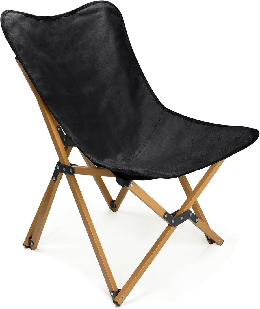 Black Folding Butterfly Camping Chair Portable Seat