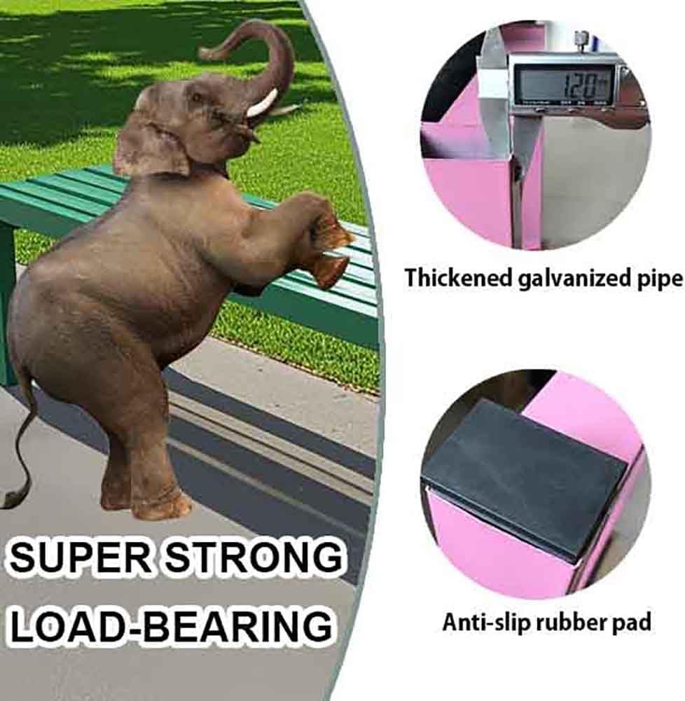Metal Garden Bench 1.5m Outdoor Park Backless Patio Seat Black
