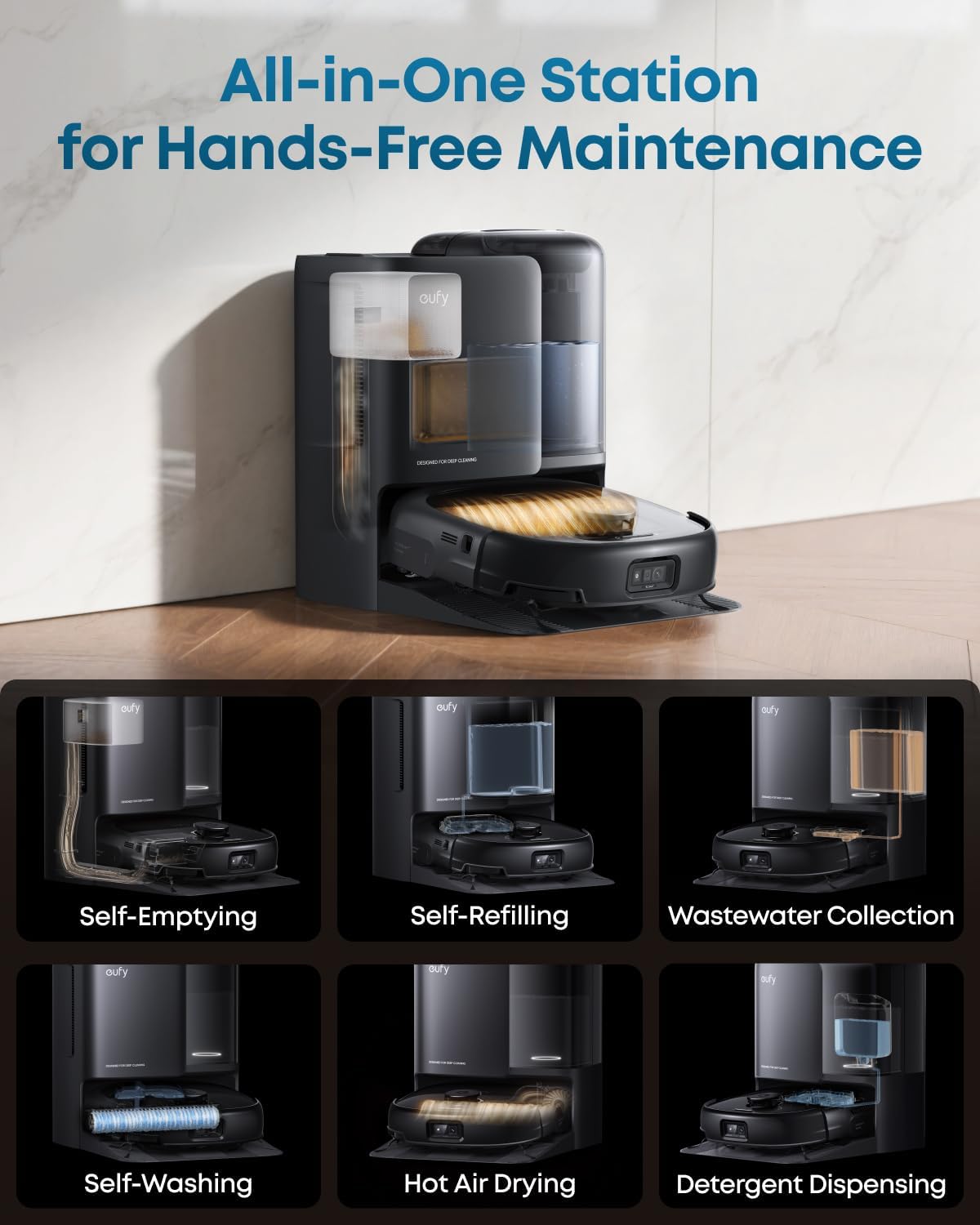 Robot Vacuum Mop 20000Pa Self Empty Wash Dry Smart Cleaner