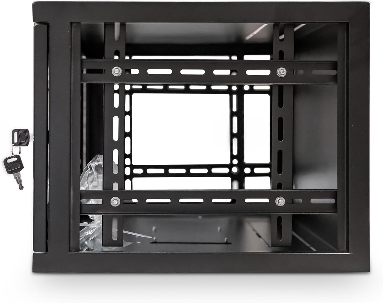 19in 6U Wall Mounted Data Cabinet Lockable Glass Rack