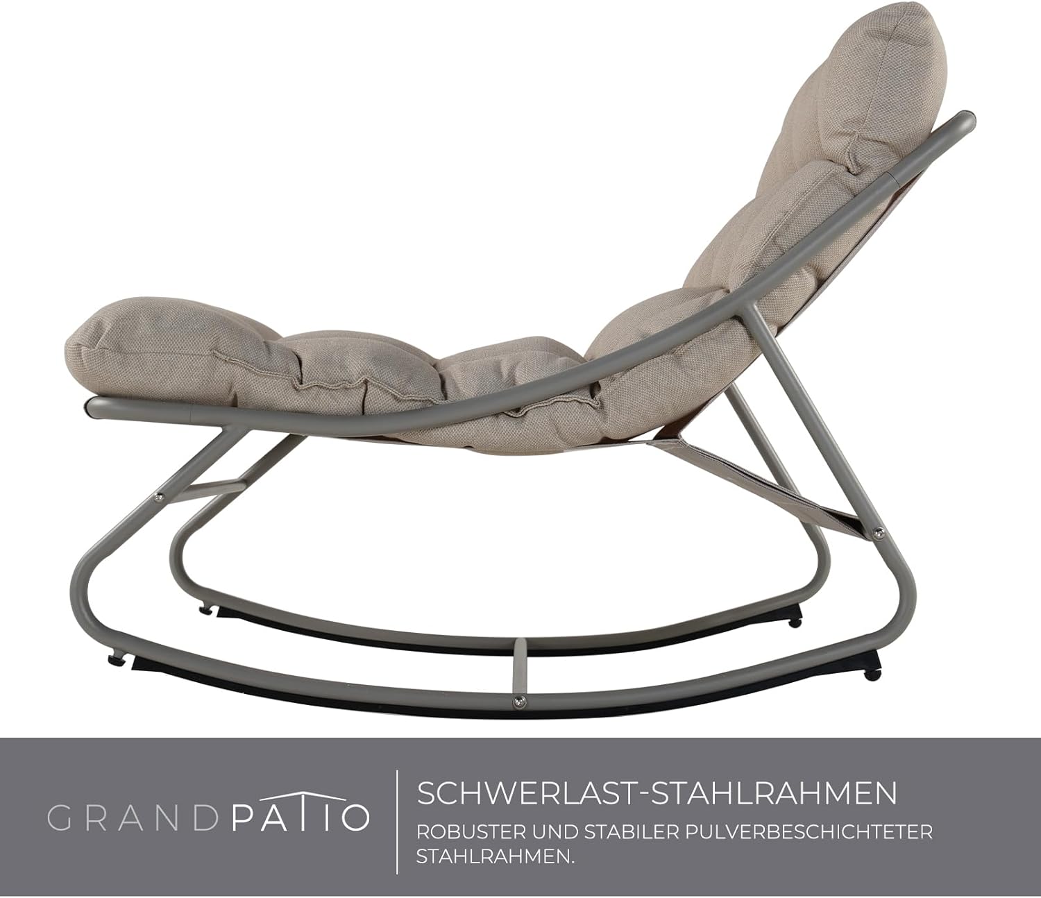 Garden Rocking Chair with Side Table Cushion Lounge Seat