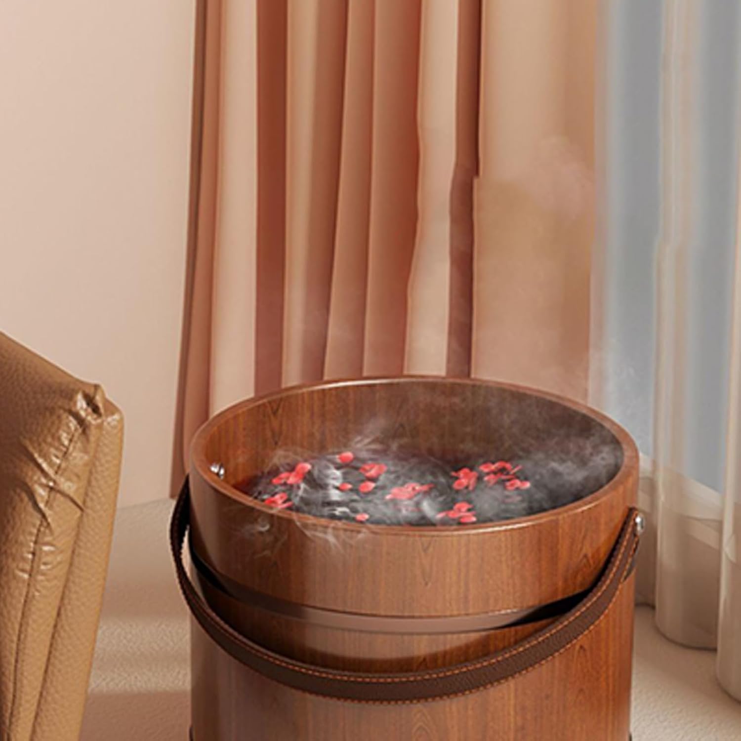 Wooden Foot Bath Tub Spa Soak Bucket Heat Retention Basin