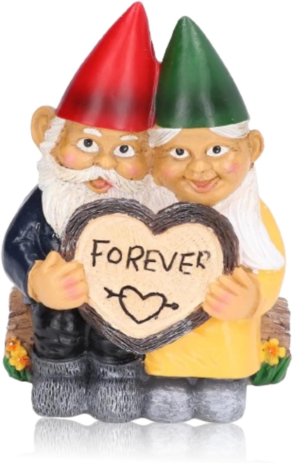 Funny Garden Gnome Couple Statue Resin Romantic Love Decor Gift