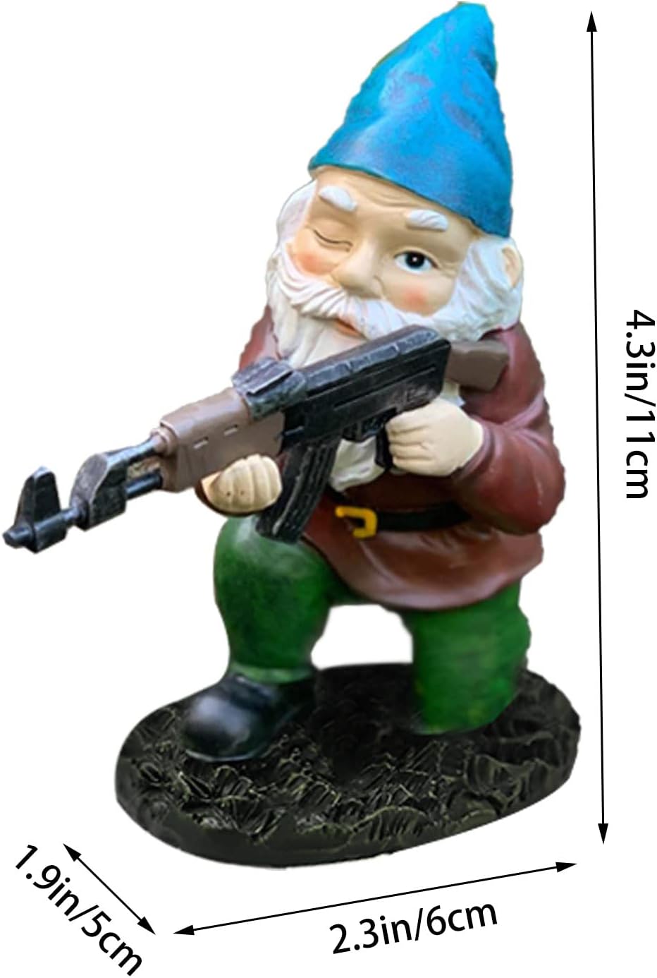 Military Garden Gnome Statue Soldier Resin Outdoor Lawn Decor