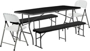 6pc Folding Picnic Table Bench & Chairs Set 6FT Portable Garden